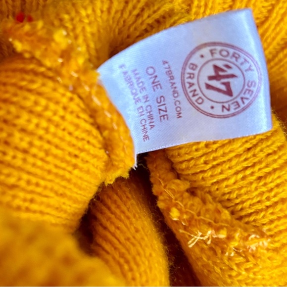 MLB| Pittsburgh Pirates ‘47 Brand Yellow/Black Knit Beanie Hat Adult Sz O/S - Picture 4 of 4